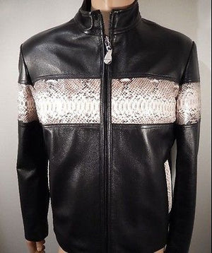 G-Gator Natural Python/Lambskin Motorcycle Jacket - Dudes Boutique