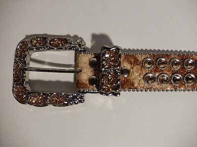 b.b. Simon 'Caramel' Crystal Belt - Dudes Boutique