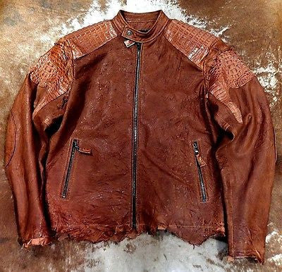 G-Gator Cognac Crocodile/Lambskin Bomber Jacket - Dudes Boutique