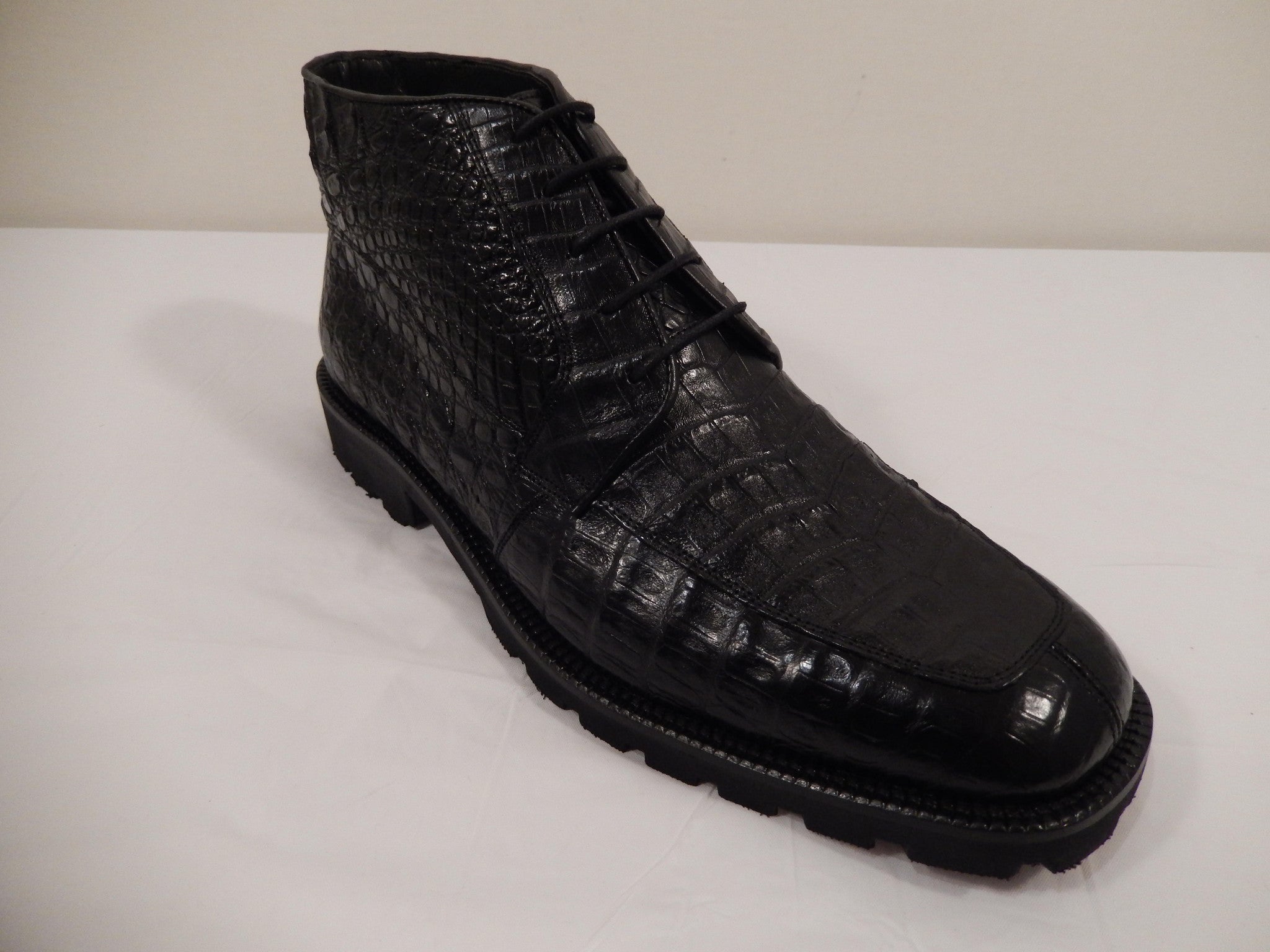 Los Altos All-Over Crocodile Lace Up Ankle Boots - Dudes Boutique