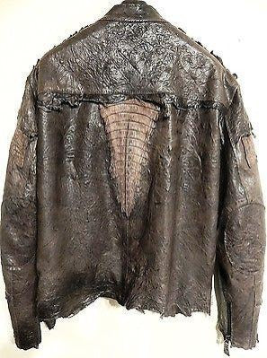 G-Gator Chocolate Crocodile/Lambskin Biker Jacket - Dudes Boutique