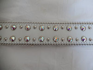 b.b. Simon White Studded Crystal Belt - Dudes Boutique