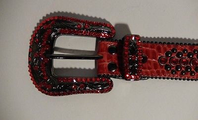 b.b. Simon 'Blood Red' Crystal Belt - Dudes Boutique