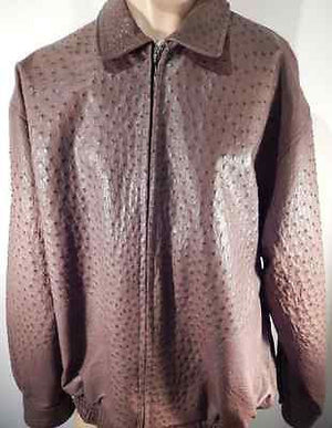 Safari Chocolate All-Over Ostrich Quill Skin Jacket - Dudes Boutique