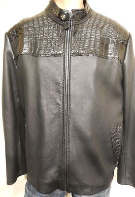 G-Gator Jet Black Adult Crocodile Biker Jacket - Dudes Boutique