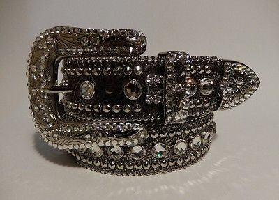 b.b. Simon 'Pure Silver' Crystal Belt - Dudes Boutique