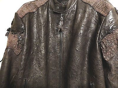 G-Gator Chocolate Crocodile/Lambskin Biker Jacket - Dudes Boutique