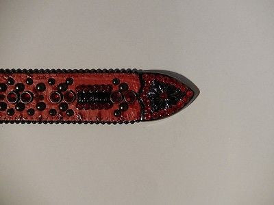 b.b. Simon 'Blood Red' Crystal Belt - Dudes Boutique