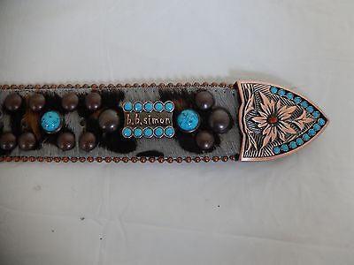 b.b. Simon 'Marble' Studded Crystal & Pony Hair Belt - Dudes Boutique