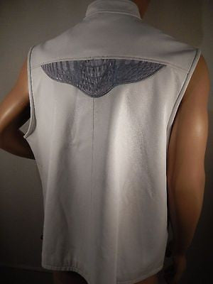 G-Gator White & Skyblue Horn-back Crocodile Vest - Dudes Boutique