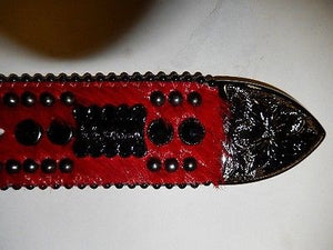 b.b. Simon 'Blood Cross' Crystal & Pony Hair Belt - Dudes Boutique