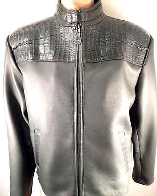 Safari Forest Green Horn-back Crocodile/Lambskin Jacket - Dudes Boutique