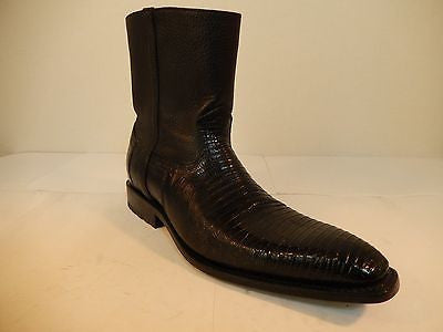 Los Altos Black Lizard/Lambskin Ankle Boots - Dudes Boutique