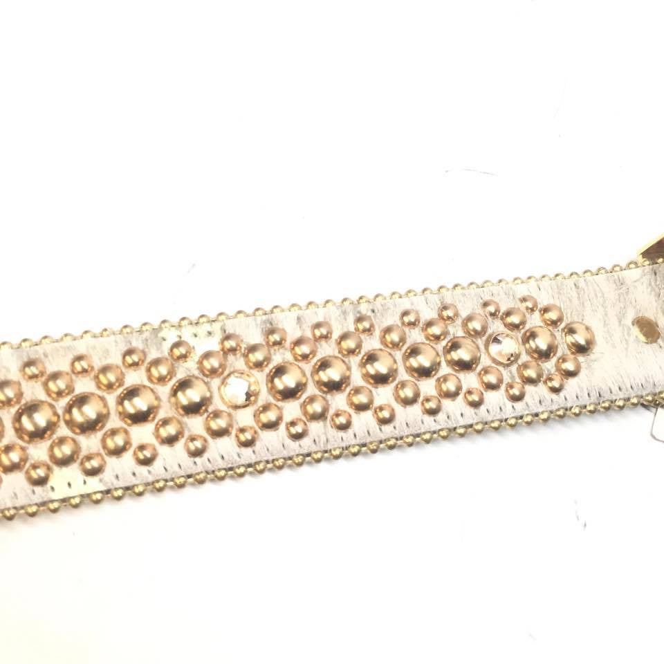 b.b. Simon "Golden Cream Pony Hair" Crystal Belt - Dudes Boutique