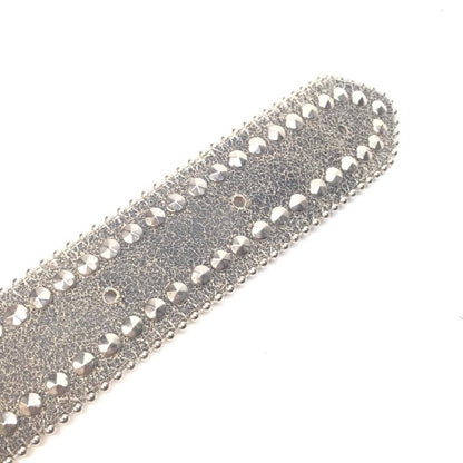 b.b. Simon Grey Double Studded Skull Crystal Belt - Dudes Boutique
