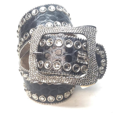b.b. Simon "Thick Fully Loaded Gator" Crystal Belt - Dudes Boutique
