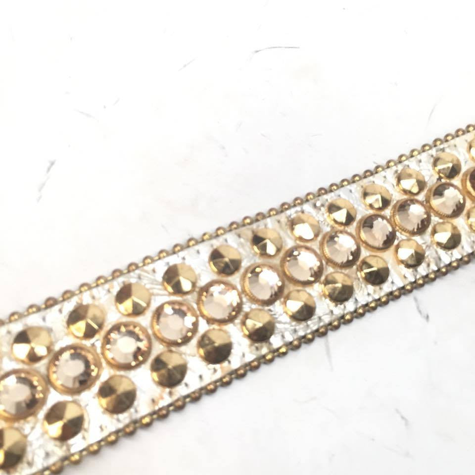 b.b. Simon Gold Double Studded Crystal Belt - Dudes Boutique