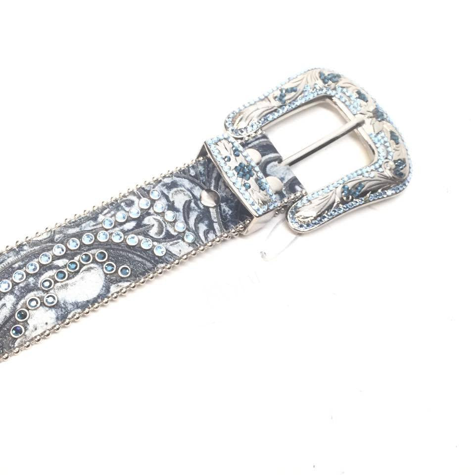 b.b. Simon Deep Blue Crystal Belt - Dudes Boutique
