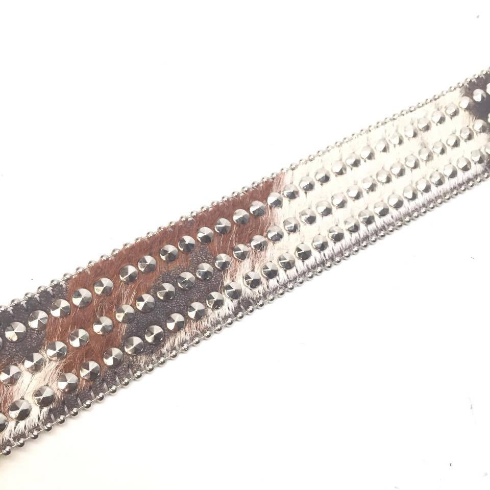 b.b. Simon "Triple Studded Pony Hair" Crystal Belt - Dudes Boutique