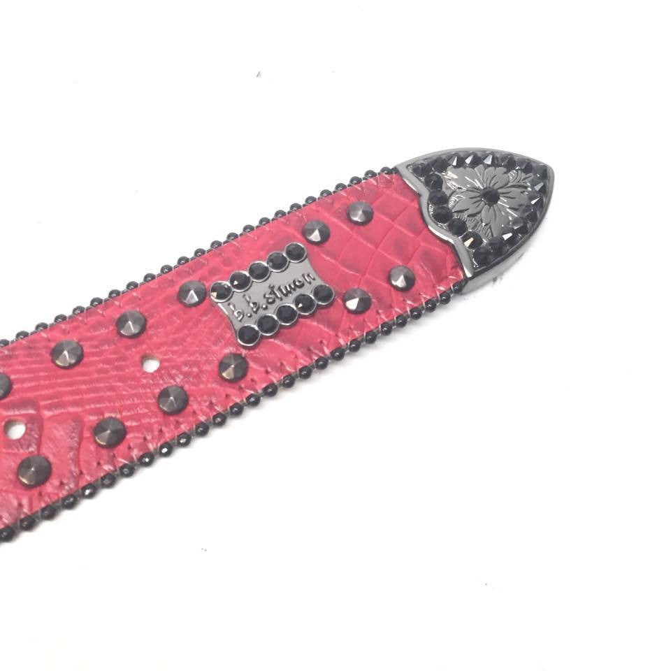 b.b. Simon "Red Croc Belly" Crystal Belt - Dudes Boutique