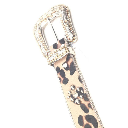 b.b. Simon "Leopard Pony Hair" Crystal Belt - Dudes Boutique
