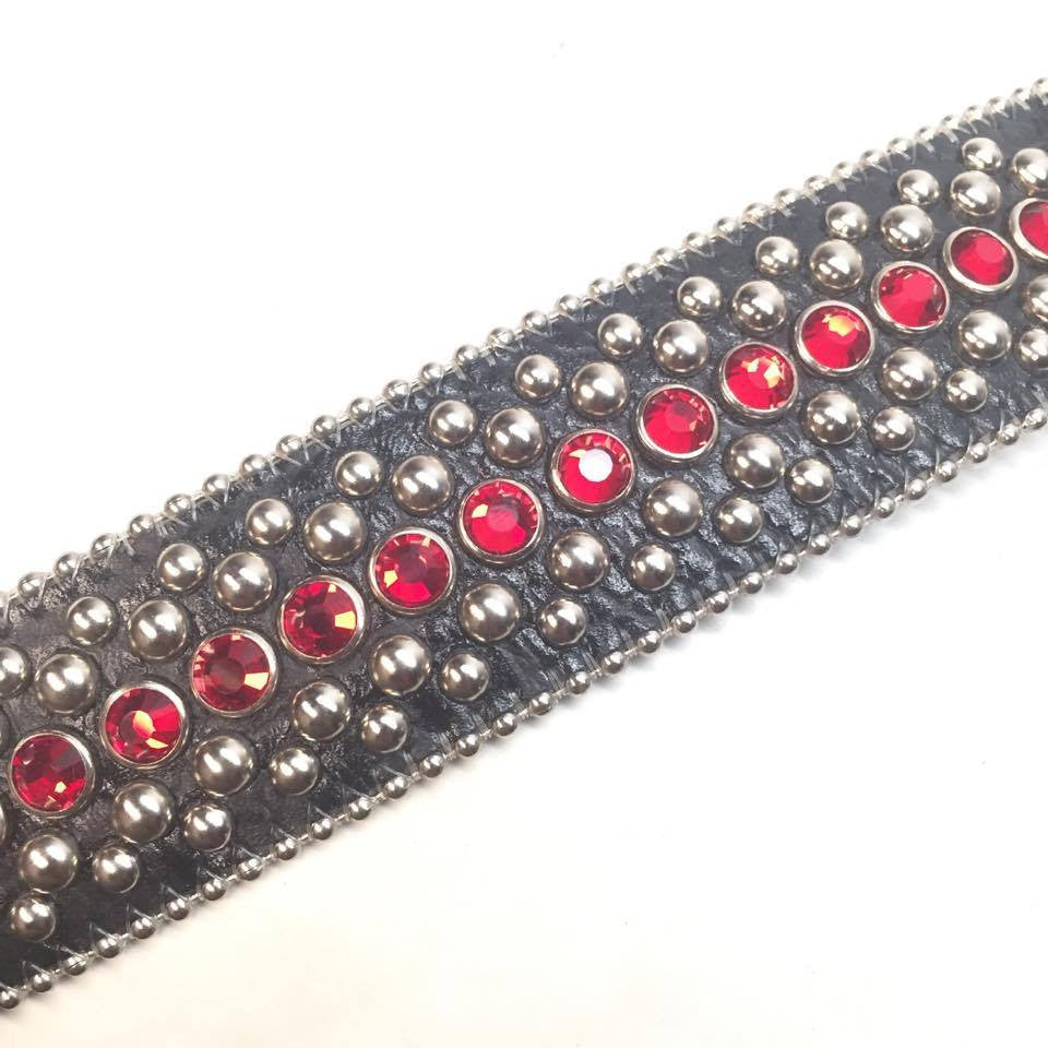 b.b. Simon "Black Cherry" Crystal Belt - Dudes Boutique