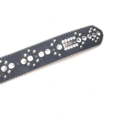 b.b. Simon "Graveyard Pony Hair" Crystal Belt - Dudes Boutique