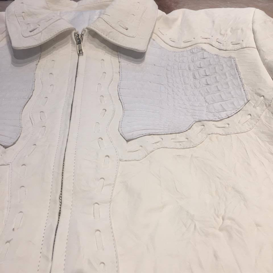 Safari Men's Laced Alligator/Washed Lambskin Bomber Jacket - Dudes Boutique
