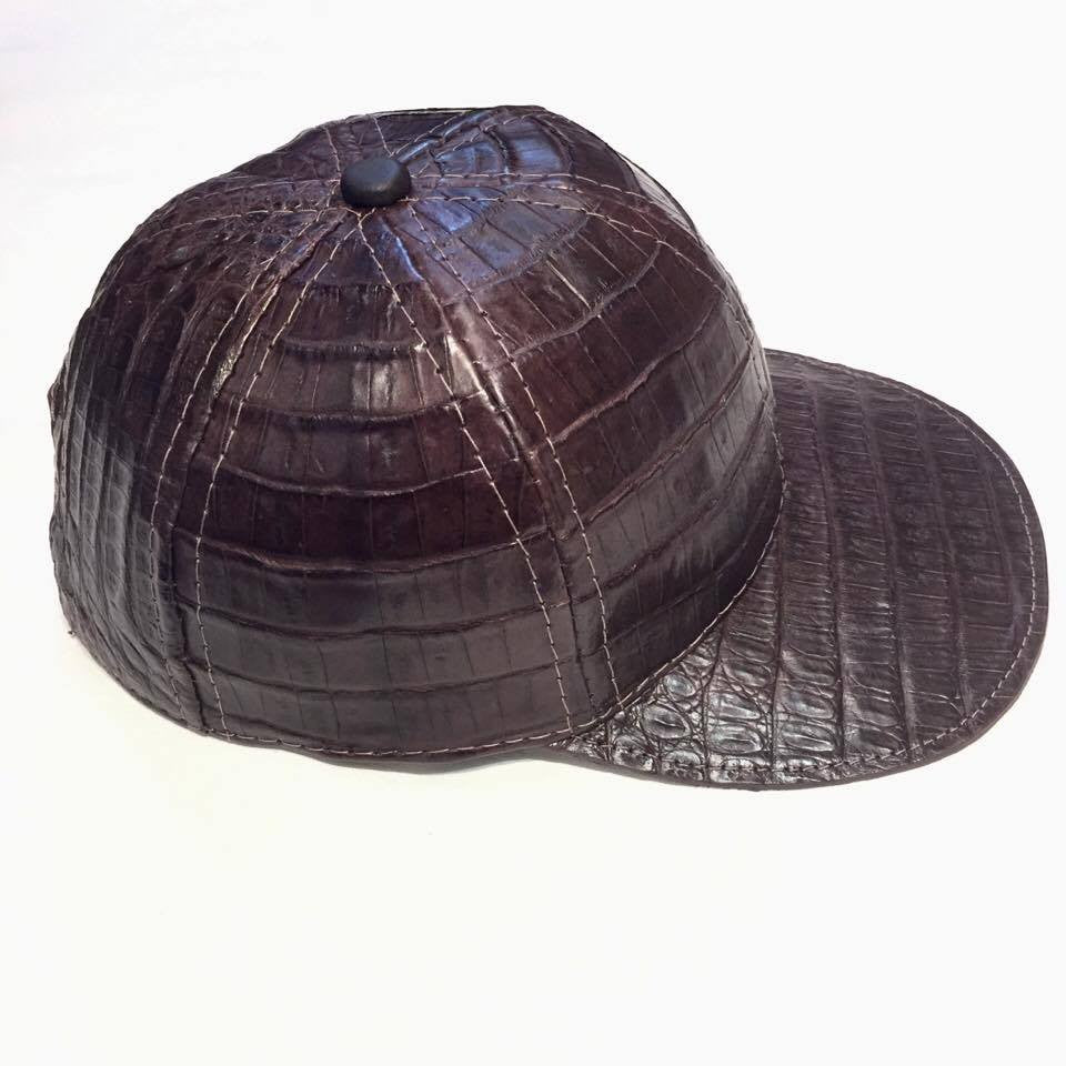 Chocolate Brown All Over Alligator body Strap-back Hat - Dudes Boutique