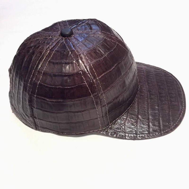 Kashani Chocolate Brown All Over Alligator body Strap-back Hat - Dudes Boutique