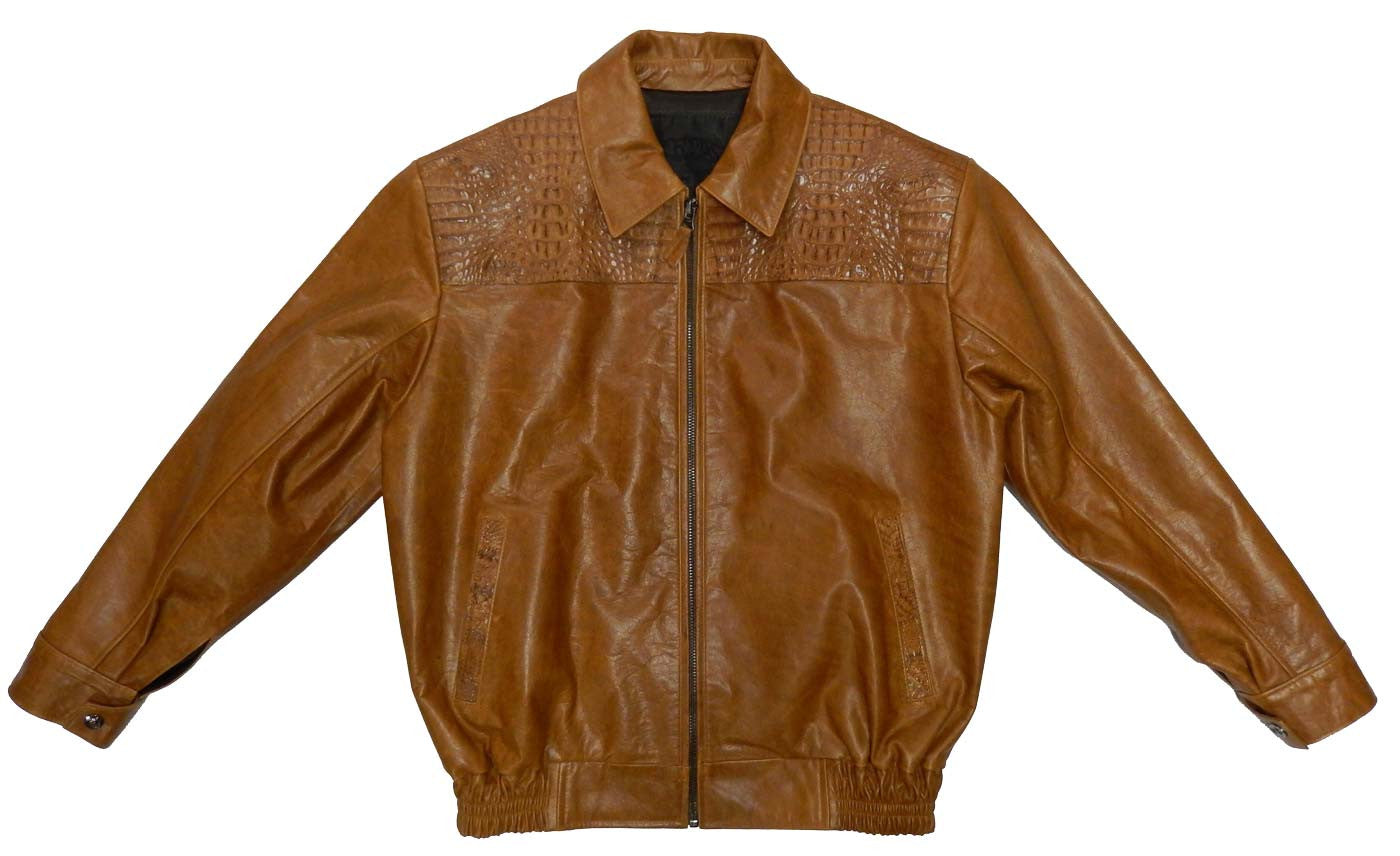 G-Gator - 2055 Crocodile/Calf Skin Leather Jacket - Dudes Boutique