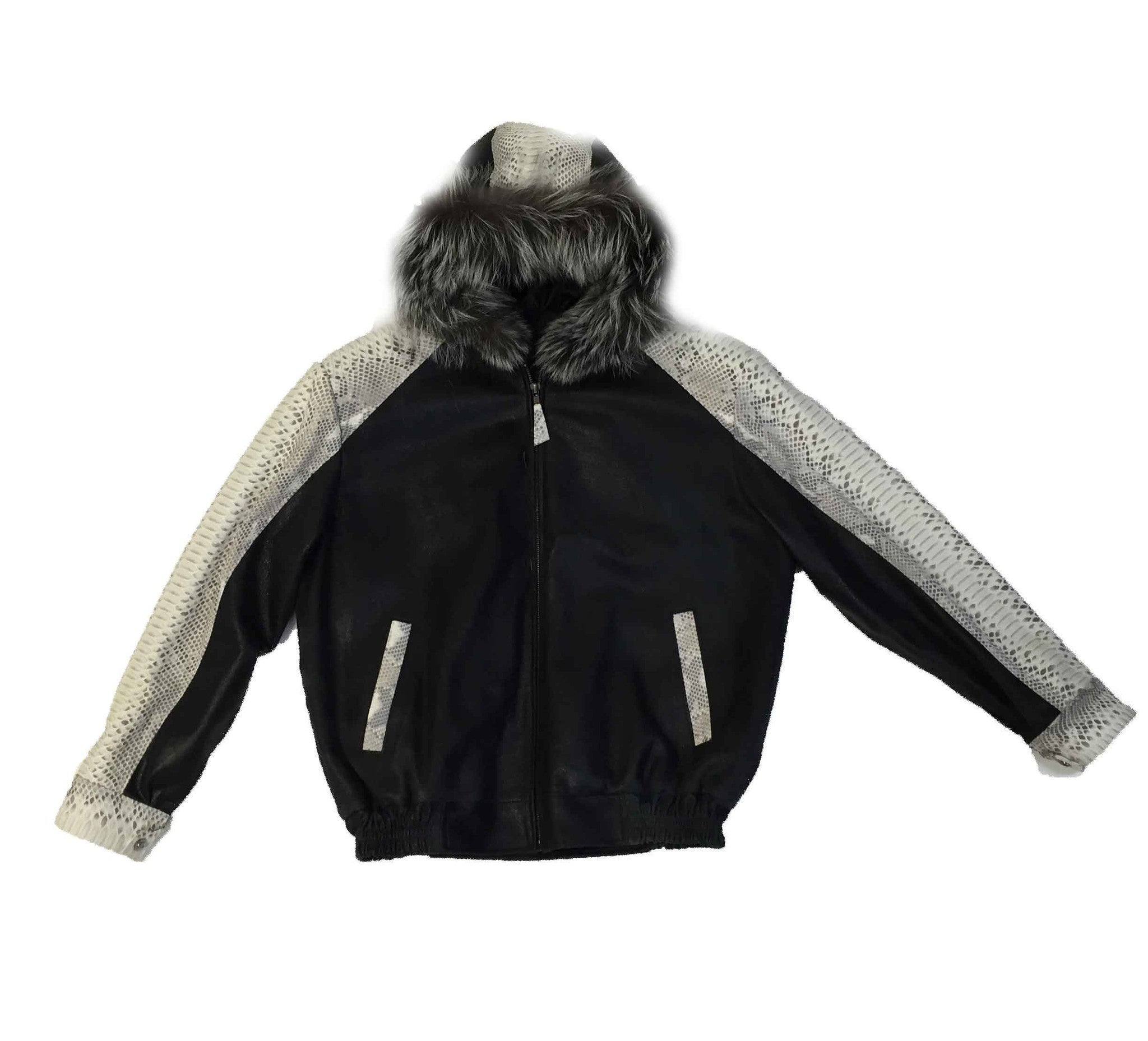 G-Gator - 2095H Hooded Lambskin/Python Jacket - Dudes Boutique