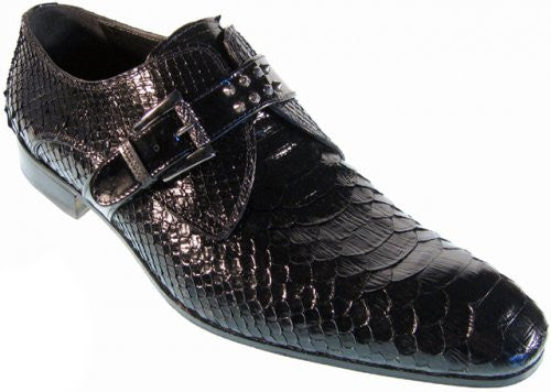 Mauri - "2103" Black All-Over Python Shoes - Dudes Boutique
