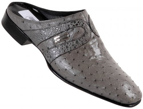 Mauri - "2112" Medium Grey Ostrich/Serpentine/Frog Half Shoe - Dudes Boutique