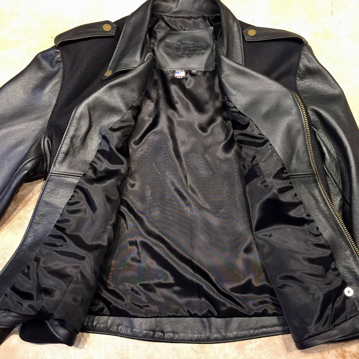 Classic Lambskin Leather/Wool Biker Jacket - Dudes Boutique