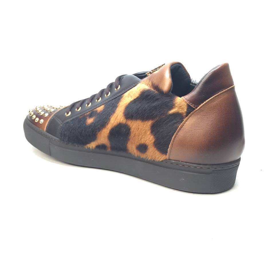 Mauri 6124/1 Pony/Lambskin Studded Sneakers - Dudes Boutique