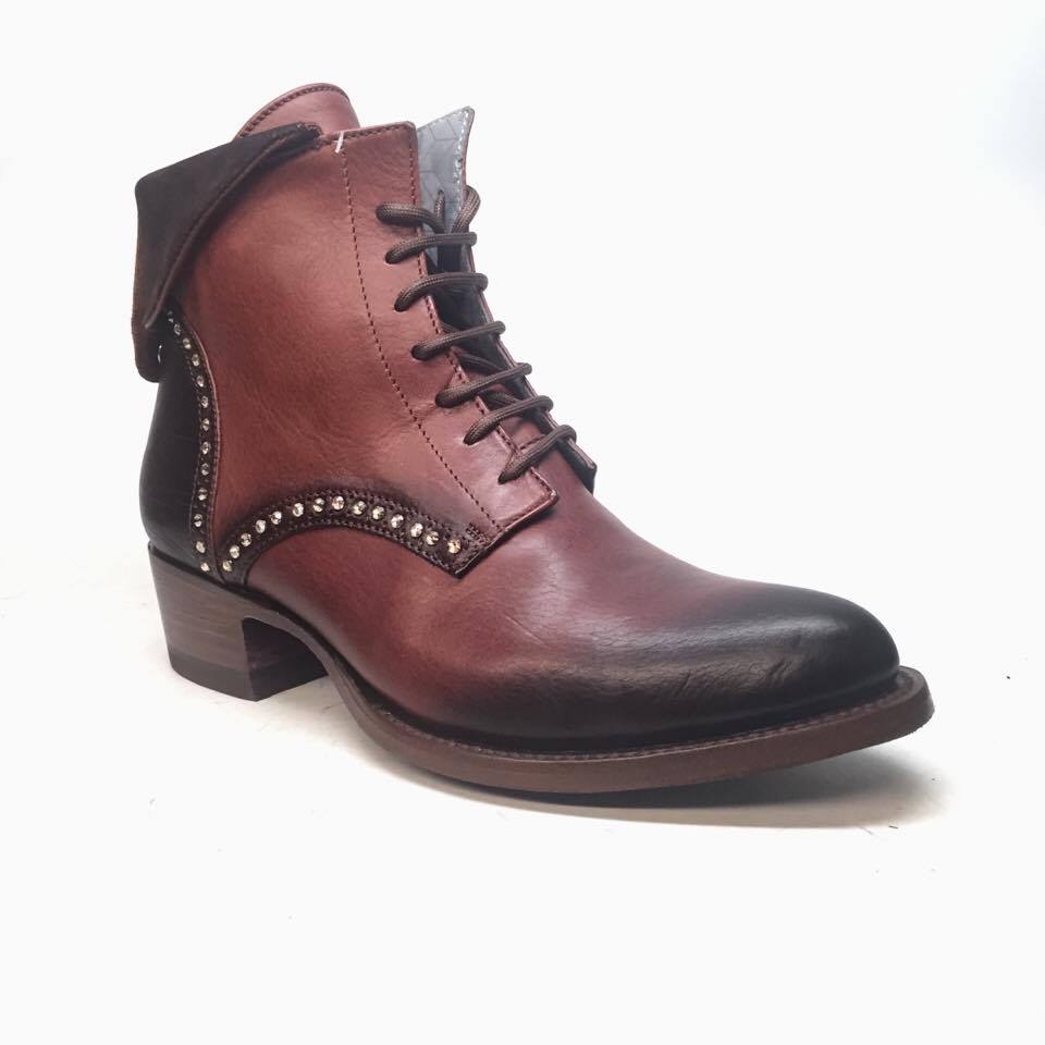 Denver Mountain Co. 'Lady Quincy' Crystal Leather Ankle Boots - Dudes Boutique