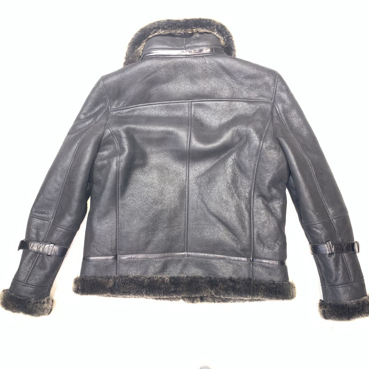 Daniels Leather Men's Black Shearling Biker Coat - Dudes Boutique