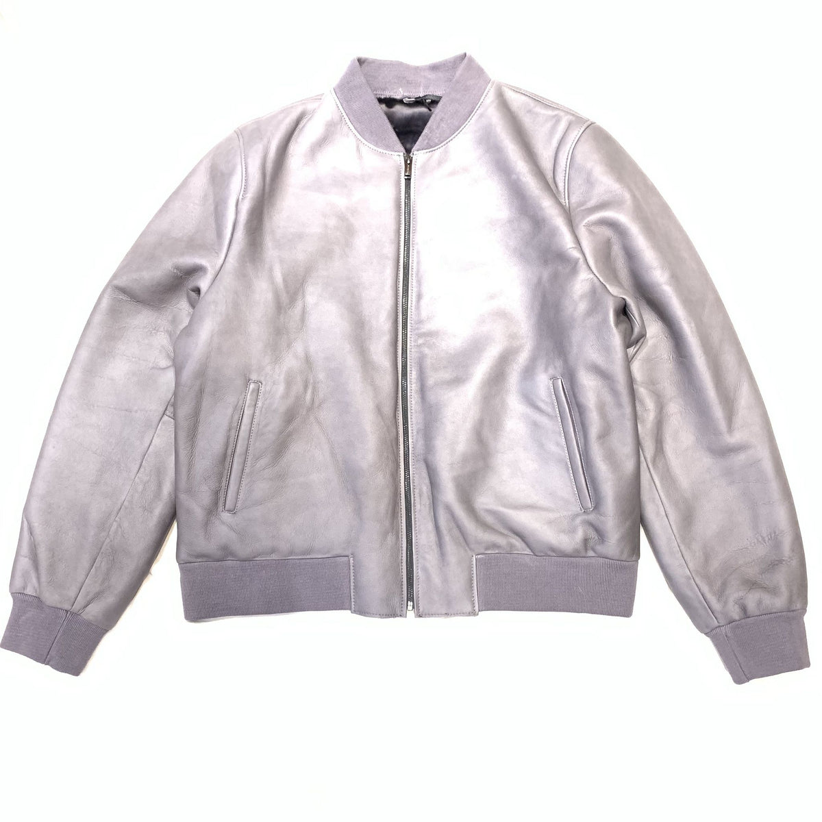 Daniels Leather Men's Grey Bomber Shearling Jacket - Dudes Boutique