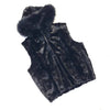 Kashani Black Mink Diamond Cut Fox Fur Hooded Vest - Dudes Boutique