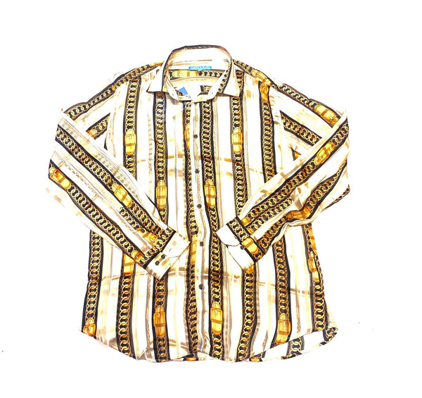 Lanzzino Chain Gold Mesh L/S Shirt - Dudes Boutique