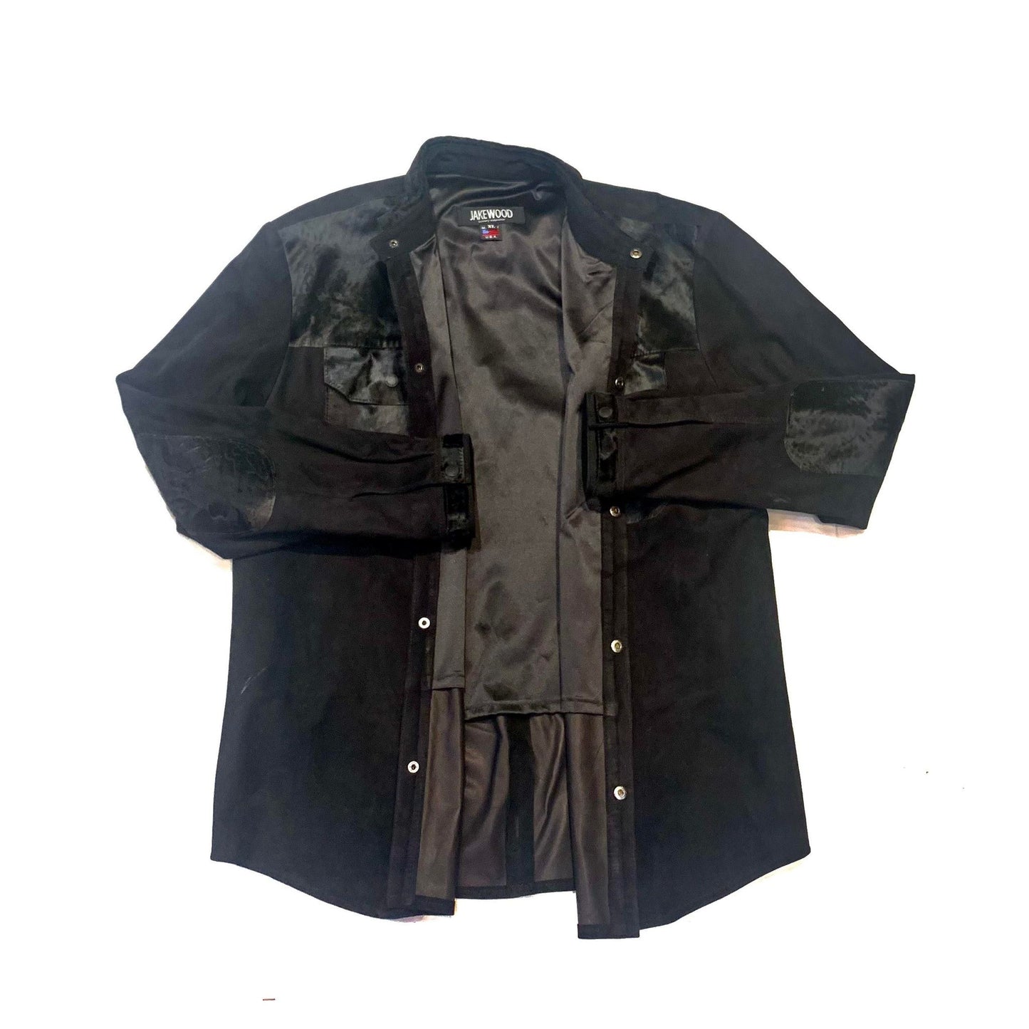 Kashani Men's Jet Black Pony Hair/Suede Shirt - Dudes Boutique