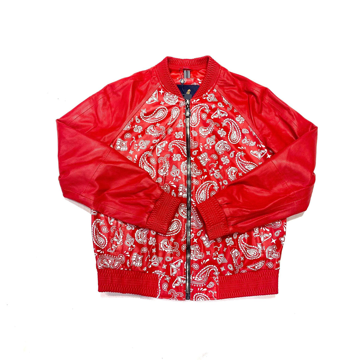 Barya NewYork Red Paisley Lambskin Bomber Jacket - Dudes Boutique