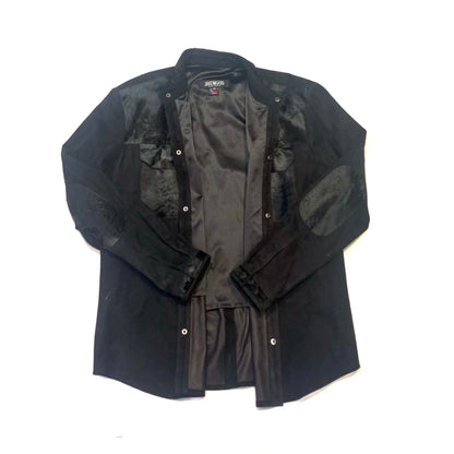 Kashani Men's Jet Black Pony Hair/Suede Shirt - Dudes Boutique