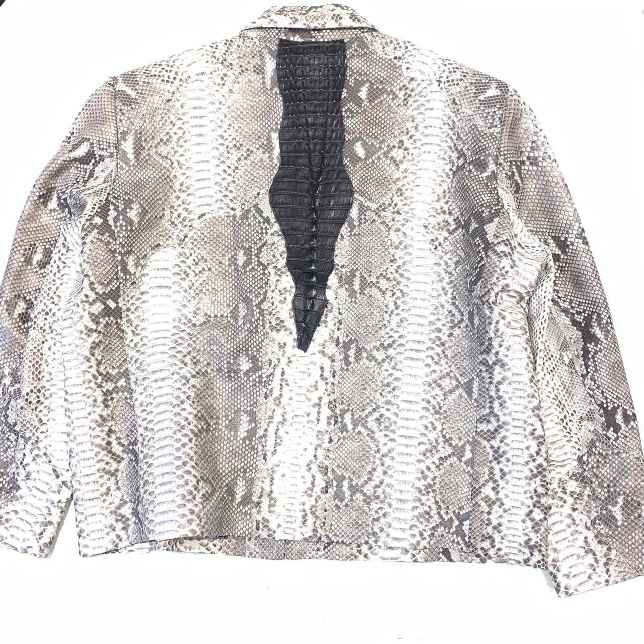 Safari Men's Soft Natural Python/Alligator Skin Jacket - Dudes Boutique
