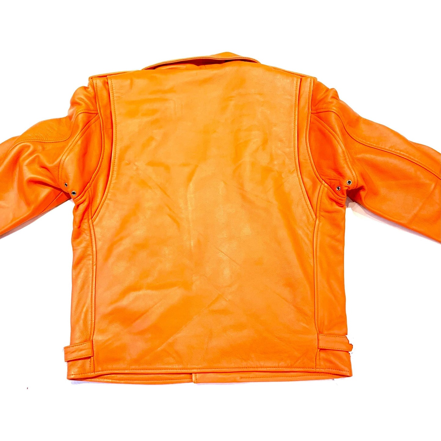 Kashani Men's Tangerine Lambskin Biker Jacket - Dudes Boutique