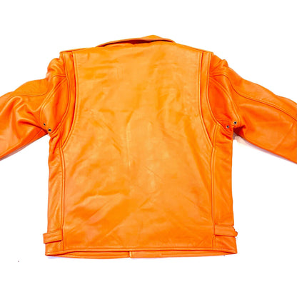 Kashani Men's Tangerine Lambskin Biker Jacket - Dudes Boutique