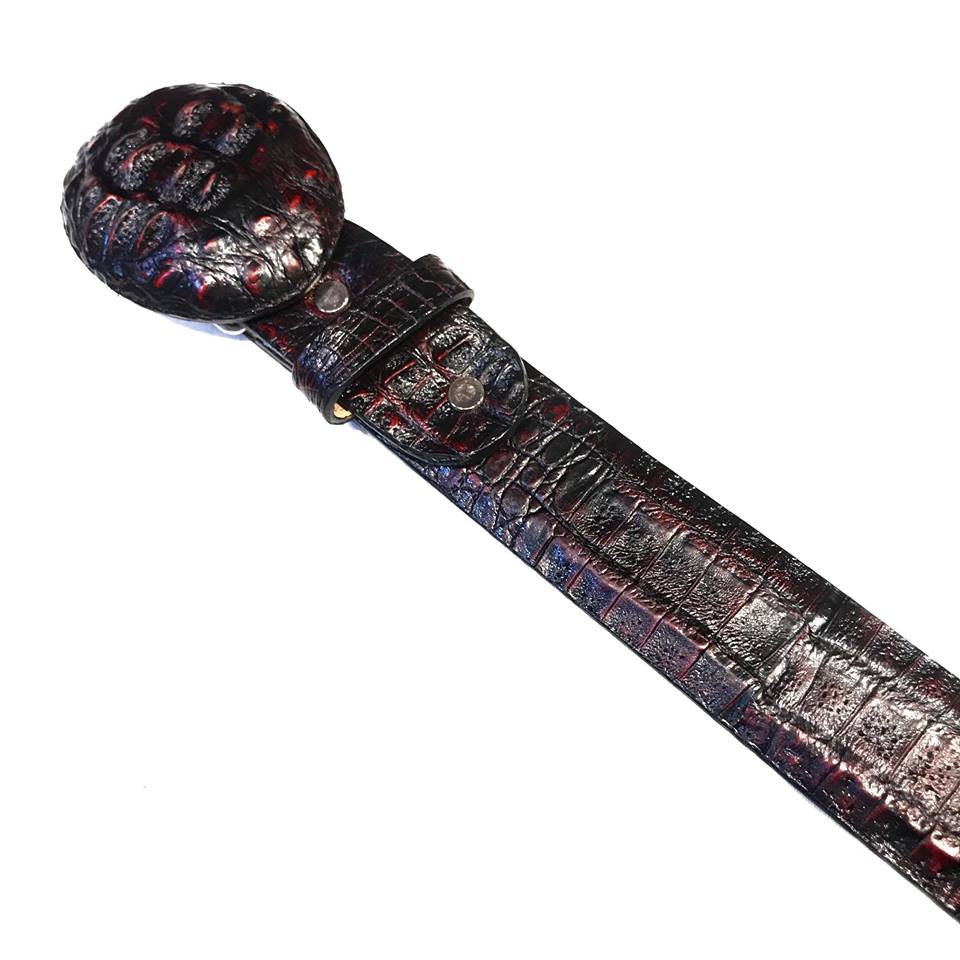 Los Altos Black Cherry Crocodile Belt - Dudes Boutique