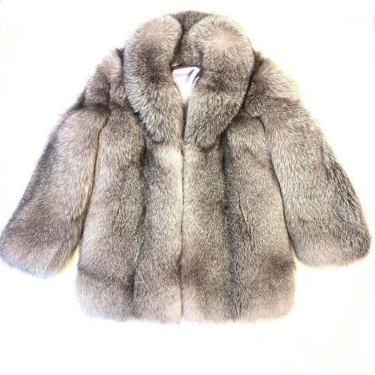 Barya NewYork Men's Full Arctic Silver Fox Fur Coat - Dudes Boutique