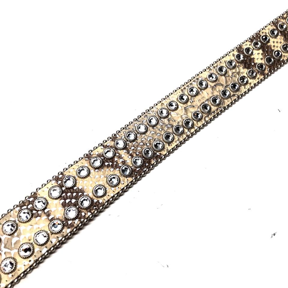 b.b. Simon Natural Python Big Buckle Crystal Belt - Dudes Boutique